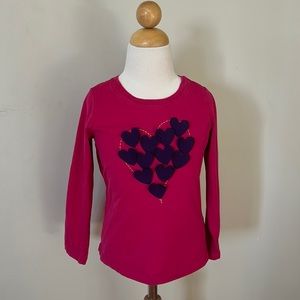 Hanna Andersson long sleevegirls top with hearts. Size 5